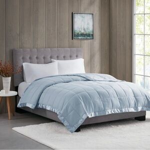 Moisture Proof Lightweight Down Alternative Silky Smooth Blanket with Satin Trim